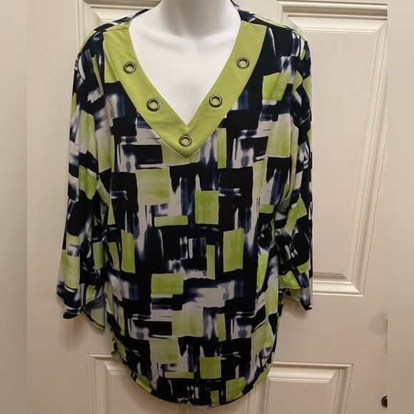 Picadilly - Flutter Sleeve - Tunic Top Women’s Sz L - Picture 1 of 7